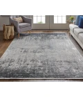Feizy Cadiz Gradient Watercolor Area Rug, Silver Gray/Black, 4ft-10in x 7ft-10in