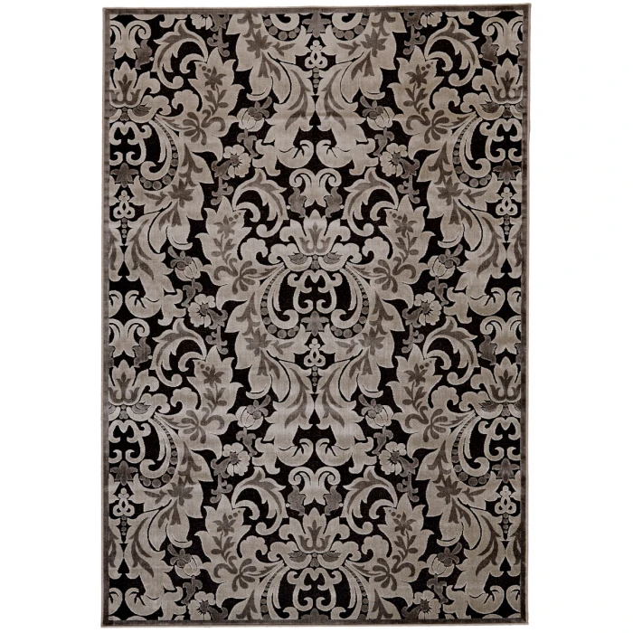 Feizy Saphir Craftsman Floral & Botanical, Taupe/Black/Gray, 7'-6" x 10'-6" Area Rug