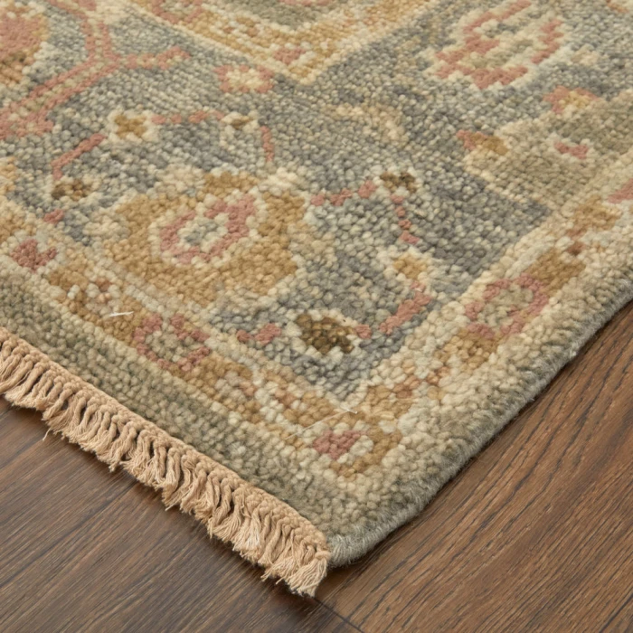 Feizy Carrington Vintage Oriental, Gray/Gold/Pink, 9'-6" x 13'-6" Area Rug