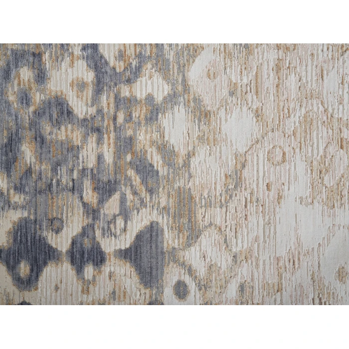 Feizy Laina Industrial Gradient & Ombre, Tan/Ivory/Blue, 3' x 12' Runner