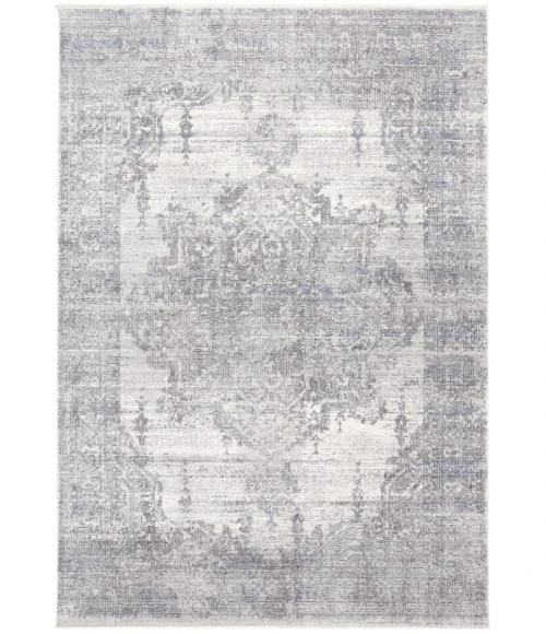 Feizy Cecily Vintage Medallion, Gray/Ivory/Taupe, 8' x 8' Square Square Rug
