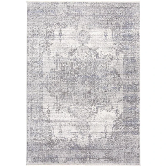 Feizy Cecily Vintage Medallion, Gray/Ivory/Taupe, 8' x 8' Square Square Rug
