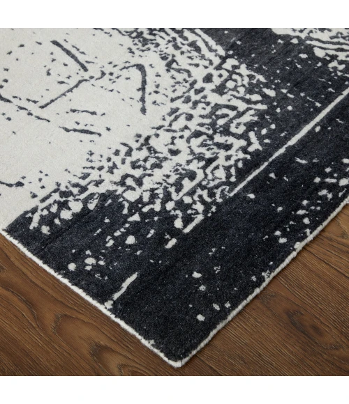 Feizy Coda Industrial Abstract, Black/White, 5' x 8' Area Rug
