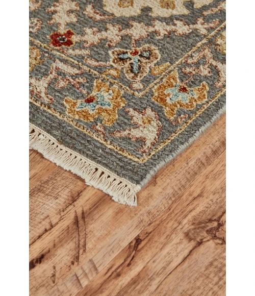 Feizy Amherst Classic Bordered, Blue/Gold/Red, 9'-6" x 13'-6" Area Rug