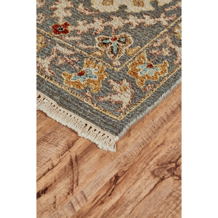 Feizy Amherst Classic Bordered, Blue/Gold/Red, 9'-6" x 13'-6" Area Rug