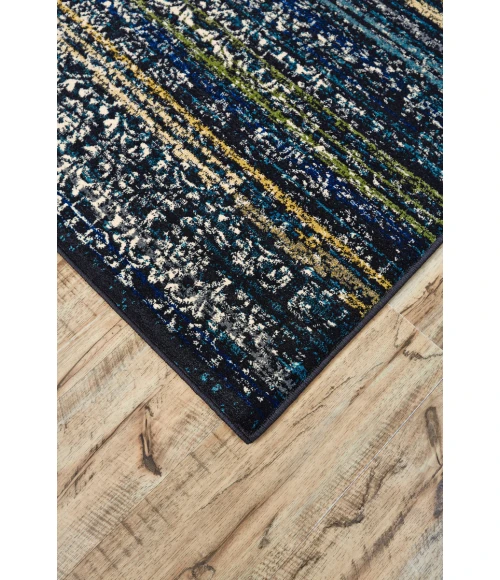 Feizy Brixton Bohemian & Eclectic Abstract, Blue/Ivory/Green, 10' x 13'-2" Area Rug