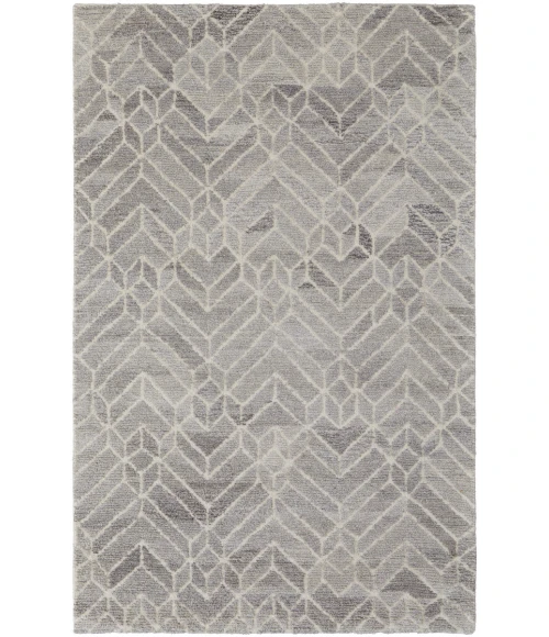 Feizy Asher Industrial Geometric, Taupe/Gray/Ivory, 12' x 15' Area Rug