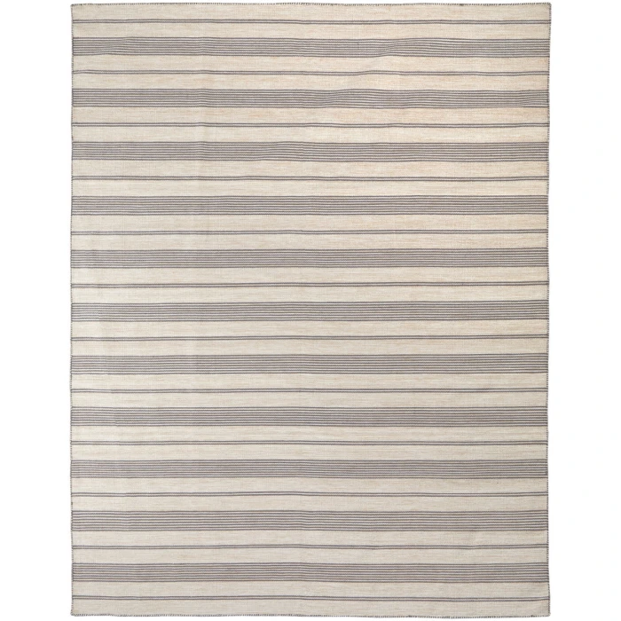 Feizy Duprine Casual Stripes, Gray/Ivory, 10' x 14' Area Rug
