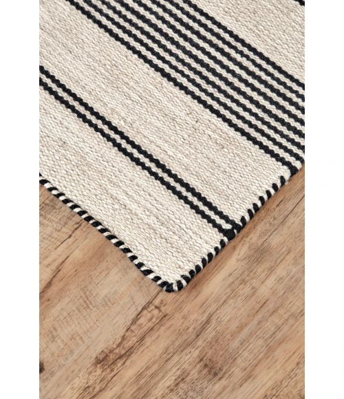 Feizy Duprine Eco-Friendly PET Rug, Outdoor, Black/White, 8ft x 11ft Area Rug