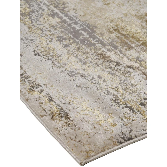 Feizy Aura Industrial Abstract, Gold/Gray/Ivory, 9'-2" x 12' Area Rug