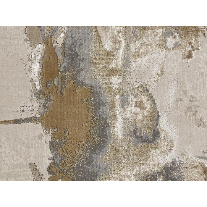 Feizy Aura Casual Watercolor, Gray/Ivory/Gold, 3'-11" x 6' Accent Rug