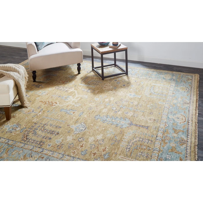 Feizy Carrington Vintage Oriental, Gold/Blue/Gray, 3'-6" x 5'-6" Accent Rug