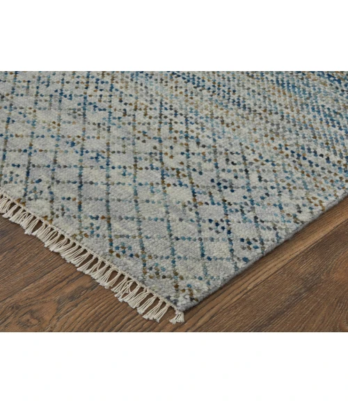 Feizy Branson Casual Solid, Blue/Ivory/Brown, 2' x 3' Accent Rug