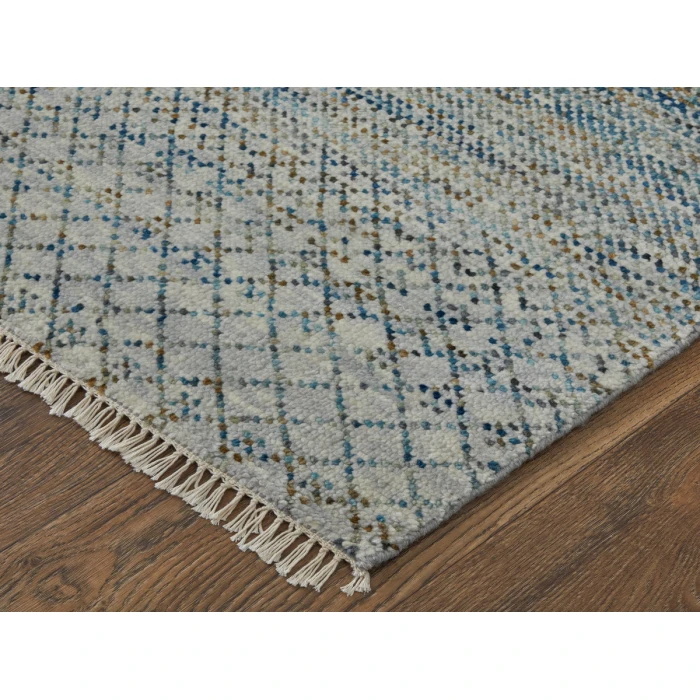 Feizy Branson Casual Solid, Blue/Ivory/Brown, 2' x 3' Accent Rug