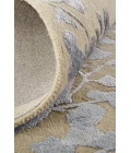 Feizy Bella High/Low Floral Wool Rug, Latte/Silver Gray, 5ft x 8ft Area Rug