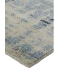 Feizy Palomar Hand-Knot Abstract Area Rug, Light Beige/Denim Blue, 2x6in x 8ft