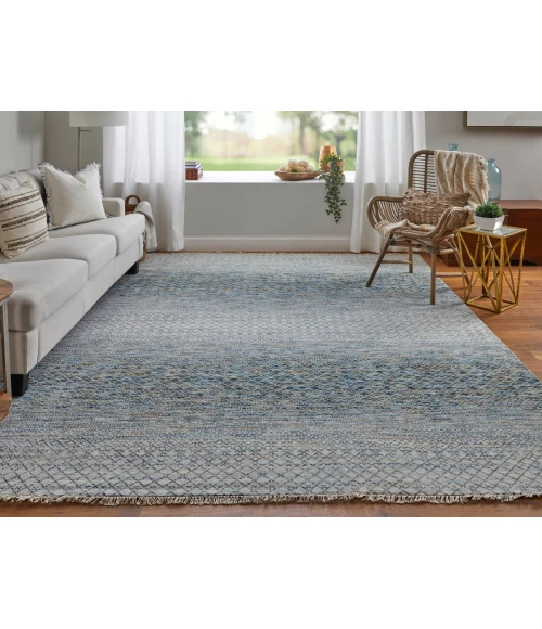 Feizy Branson Casual Solid, Blue/Ivory/Brown, 2' x 3' Accent Rug