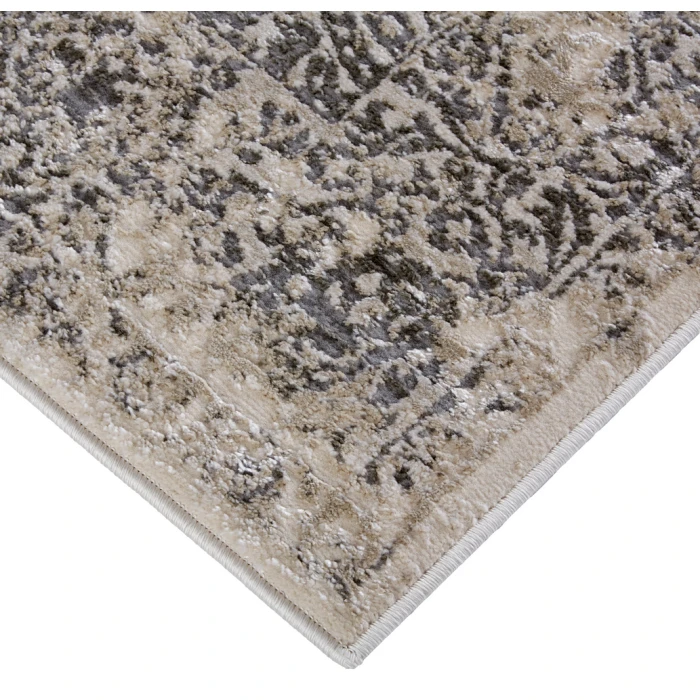 Feizy Prasad Vintage Distressed, Ivory/Gray/Black, 8' x 11' Area Rug