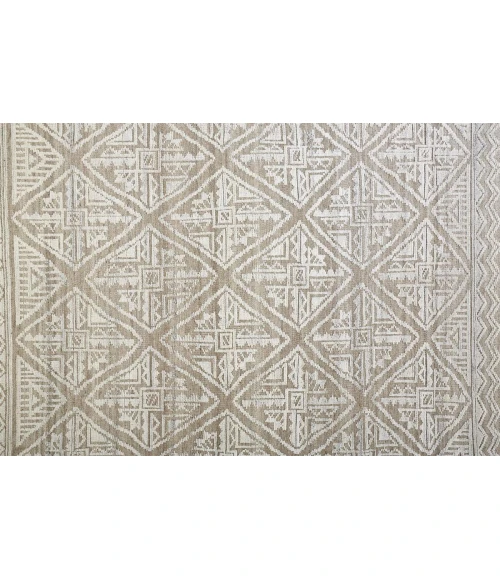 Feizy Payton Farmhouse Diamond, Ivory/Tan/Gray, 9'-6" x 13'-6" Area Rug