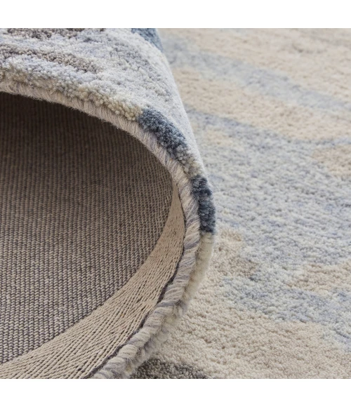 Feizy Everley Abstract Tufted Wool Rug, Ivory Sand/Ice Blue, 8' x 10' Area Rug