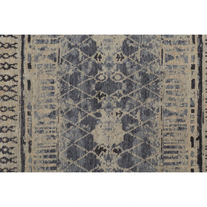 Feizy Palomar Luxe Hand-Knot Abstract Area Rug, Denim Blue, 5x6in x 8x6in