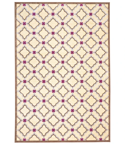 Feizy Saphir Rubus Mid-Century Modern Geometric, Tan/Brown/Purple, 9'-8" x 12'-7" Area Rug
