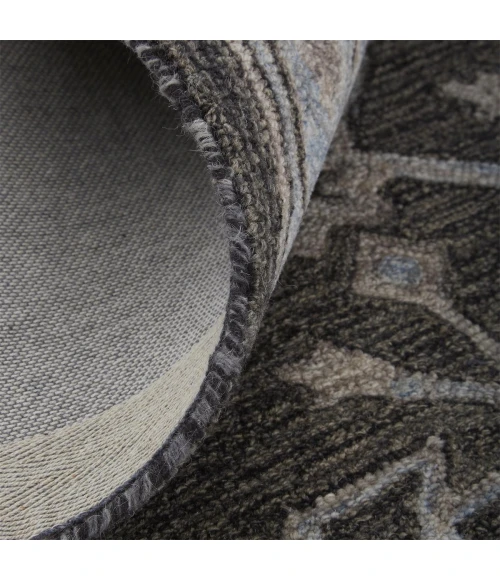 Feizy Fallon Rustic Farmhouse Rug, Ornamental, Warm Dark Gray, 2ft x 3ft Accent Rug