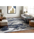Feizy Gaspar Industrial Abstract, Blue/Gray/Ivory, 5'-2" x 7'-2" Area Rug