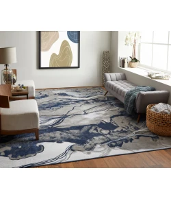 Feizy Gaspar 39KTF GRAY/BLUE Area Rug 6 ft. 7 in. X 9 ft. 6 in. Rectangle