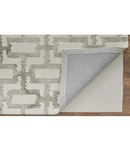 Feizy Lorrain Bohemian & Eclectic Geometric, Ivory/Taupe, 10' x 10' Round Rug