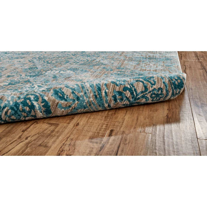 Feizy Keats Blue/Taupe/Ivory 6523475F 8ft.9in. x 8ft.9in. Round Rug
