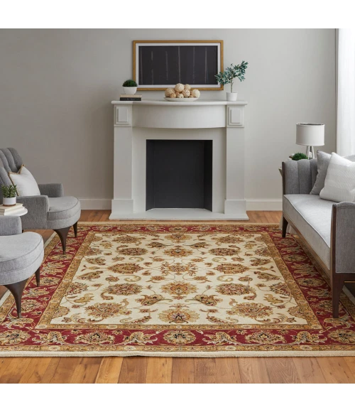 Feizy Wagner Classic Oriental, Tan/Gold/Red, 5' x 8' Area Rug