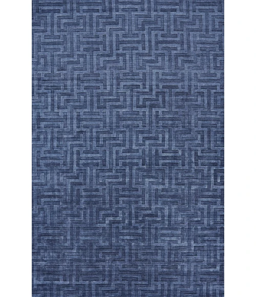 Feizy Gramercy Industrial Geometric, Blue, 5'-6" x 8'-6" Area Rug
