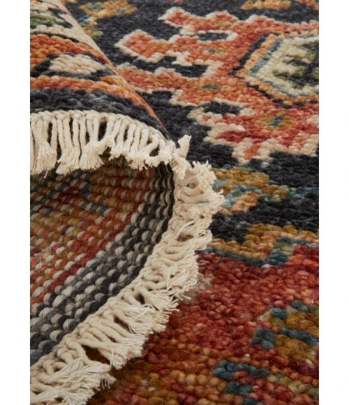 Feizy Carrington Bohemian & Eclectic Medallion, Red/Black/Ivory, 2' x 3' Accent Rug