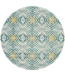 Feizy Keats 3469F TEAL Area Rug 8 ft. 9 in. X 8 ft. 9 in. Round