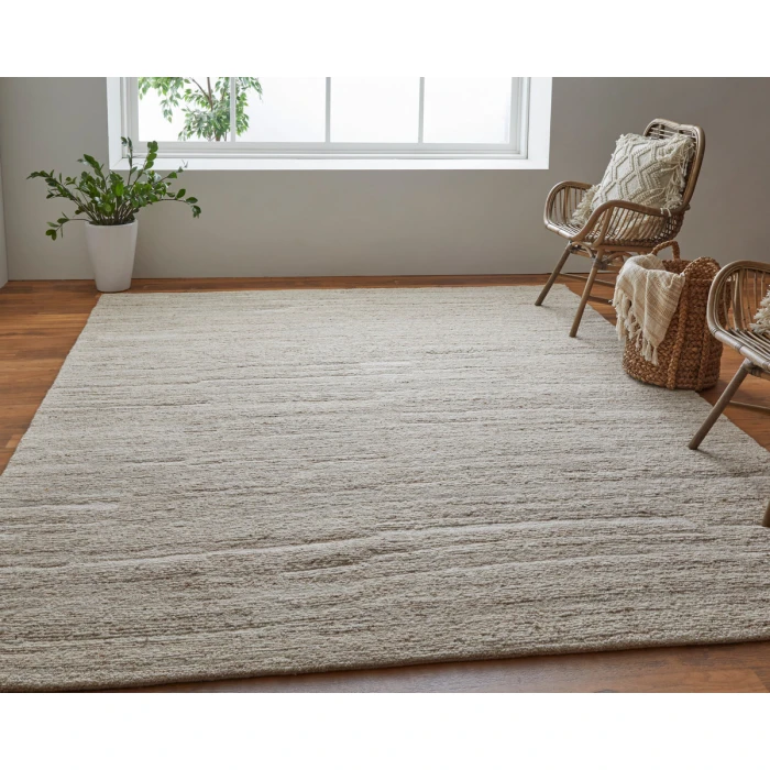 Feizy Navaro Scandinavian Distressed, Ivory, 7'-9" x 9'-9" Area Rug