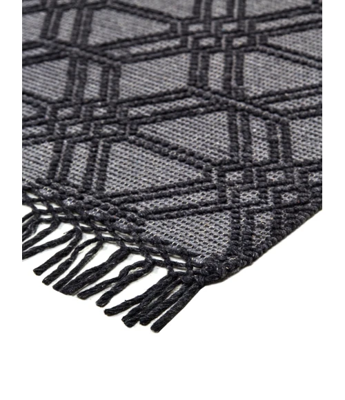 Feizy Phoenix Farmhouse Diamond, Black/Gray, 7'-9" x 9'-9" Area Rug