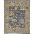 Feizy Karina Hand-Knotted Botanical Accent Rug, Blue/Wheat Beige, 2ft x 3ft
