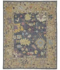 Feizy Karina Hand-Knotted Botanical Area Rug, Blue/Wheat Beige, 7ft-9in x 9ft-9in