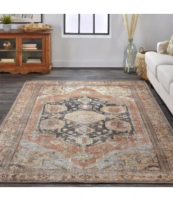Feizy Percy 39ALF BROWN/RUST Area Rug 7 ft. 10 in. X 9 ft. 10 in. Rectangle