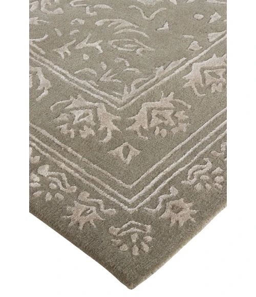 Feizy Bella High/Low Floral Wool Rug, Warm Silver Gray, 10ft x 14ft Area Rug