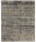 Feizy Palomar Luxe Hand-Knot Area Rug, Charcoal Gray/Light Beige, 9x6in x 13x6in