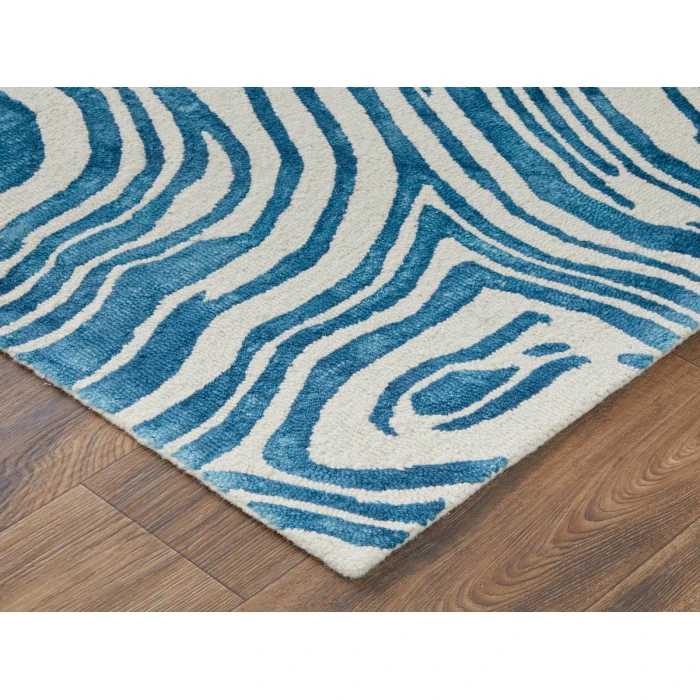 Feizy Lorrain Bohemian & Eclectic Abstract, Blue/Ivory, 8' x 11' Area Rug