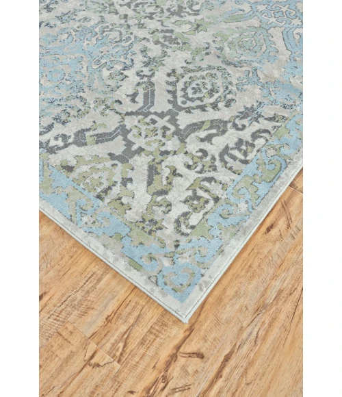 Feizy Katari Vintage Floral & Botanical, Blue/Green/Gray, 8' x 8' Round Rug