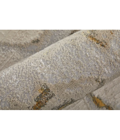 Feizy Waldor Casual Watercolor, Gold/Ivory/Gray, 6'-7" x 9'-6" Area Rug