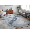 Feizy Astra Industrial Abstract, Blue/Gray/Ivory, 1'-8" x 2'-10" Area Rug