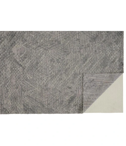 Feizy Elias Abstract Crosshatch Rug, Gray/Sage/Ice Green, 5ft x 8ft Area Rug