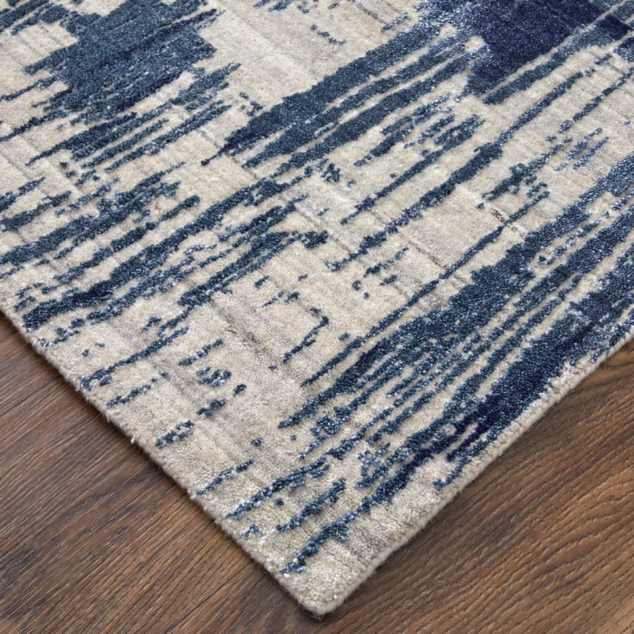 Feizy Eastfield Casual Abstract, Blue/Ivory, 2'-6" x 8' Runner
