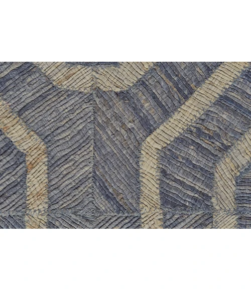 Feizy Bermuda Mid-Century Modern Geometric, Blue/Tan/Ivory, 4' x 6' Accent Rug