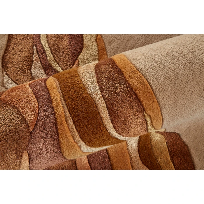 Feizy Serrano Industrial Abstract, Tan/Orange, 5' x 8' Area Rug